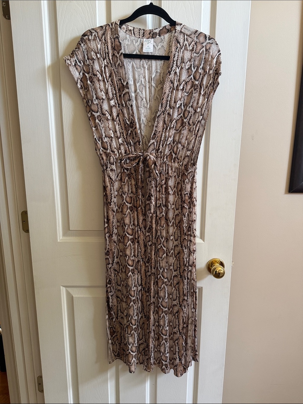 🌸Kona Sol:  Brown Neutral Snake-Print Bathing Suit Cover-up
